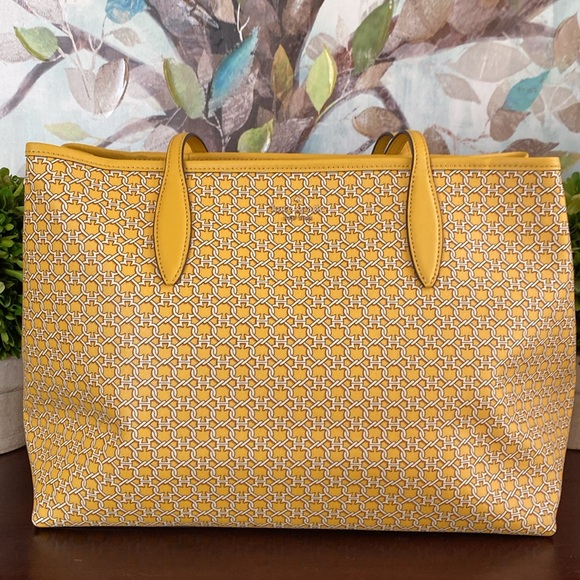 KATE SPADE ♠️ New York 💛YELLOW MULTI💛 SPADE LINK TOTE BAG 🌟LINE NEW🌟 - Picture 7 of 17